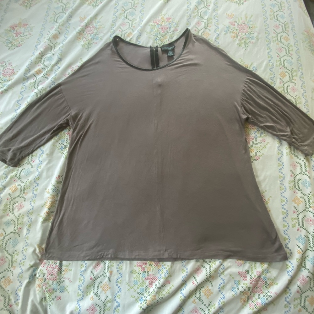 Cynthia Rowley Plus Sized Zipper Back Blouse